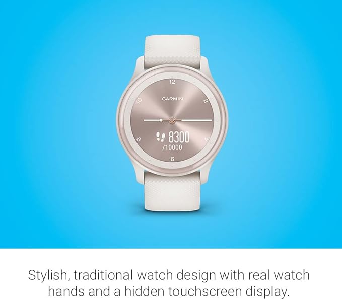 Garmin G010-N2566-01 Vivomove Sport 40mm Touchscreen Hybrid Health and Wellness Smartwatch, Ivory - Certified (Renewed)