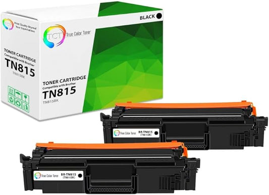 TCT TN815 Black Toner Cartridge 2 Pack - Compatible Replacement for Brother TN-815 TN815BK High Yield Works with Brother HL-L9430CDN HL-L9470CDN MFC-L9670CDN Printers (15,000 Pages)