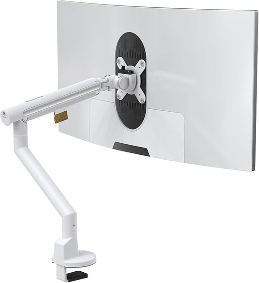 Monitor Arm Stand, 24 to 43 Inch Single Monitor Mount, C Clamp Only, Mechanical Spring Desk Mount, Holds 6.6-26.4 lbs, Fit 75x75/100x100 VESA,(White)