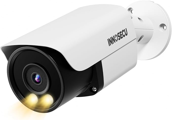 4MP Bullet IP PoE Camera Outddor, Smart Dual Light Security Camera, Color Night Vision, Built-in Two-Way Audio, 2.8mm Lens 110°, Waterproof IP67, Human/Viehcle Detection, INB4FD37Y