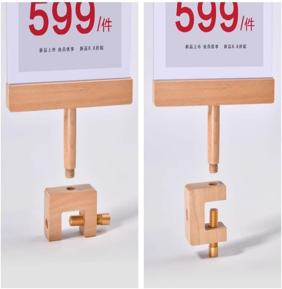 Acrylic Sign Holder with Clamp Double Head Display with Acrylic Frame Sign Holder Price Tag Clip for Clothing Stores (Vertical A5 148×210mm/ 5.83×8.27 inches)