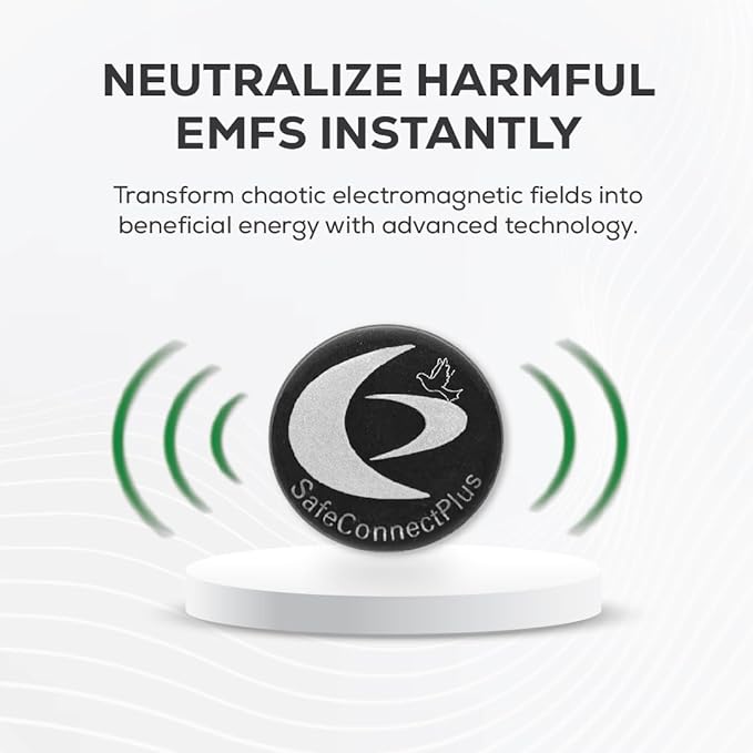 Pack of 6 EMF Stickers for Cell Phone- 5G Ready Harmonizer Stickers Proudly Made in USA for Cell Phones, Laptops or Tablets- EMF mega Shield for All Electronic Devices (Silver-Black)