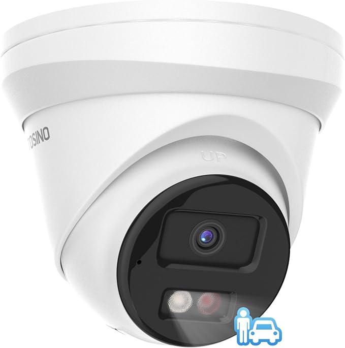 4K IP PoE Camera, Upscaled 8MP PoE Camera Outdoor with Mic/Audio, 98ft IR/Color Night Vision, Human & Vehicle Detection, 127° FOV, MicroSD (256GB), Hik-connect/iVMS4200