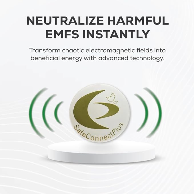 Pack of 6 EMF Stickers for Cell Phone- 5G Ready Harmonizer Stickers Proudly Made in USA for Cell Phones, Laptops or Tablets- EMF mega Shield for All Electronic Devices (Gold-White)
