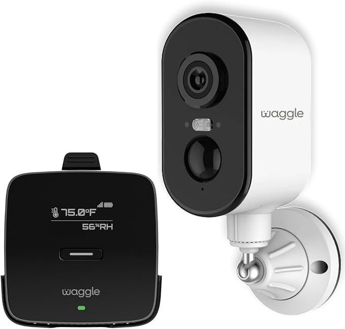 Waggle RV/Pet Temperature Monitor Lite + 4G Mini Camera Bundle - RV Pet Monitor | Real-time Temperature, Humidity, 4G Multi Carrier, 4G LTE Security Camera, Indoor/Outdoor, 2 Way Audio, Night Vision