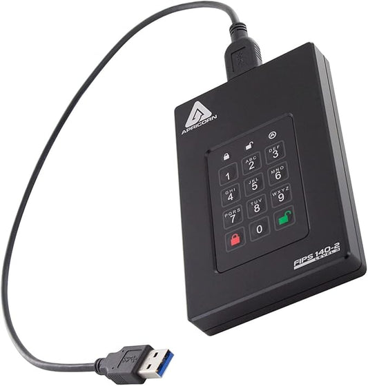 Apricorn 4TB Aegis Fortress L3- FIPS Level 3 Validated USB 3.0 Hardware Encrypted Portable Drive (AFL3-4TB)