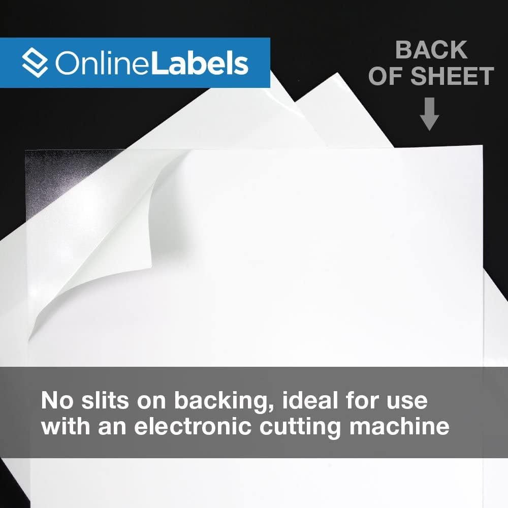 8.5 x 11 Waterproof Crystal Clear Gloss Sticker Paper (Laser Printers Only) - 500 Sheets - Full Sheet Labels - OnlineLabels