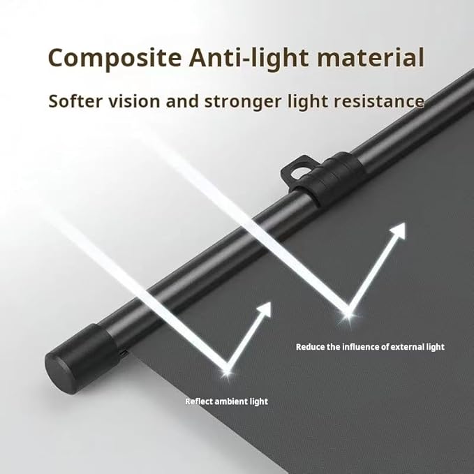 100-Inch Portable Projector Screen, XIAOHUI 16:9 Aspect Ratio, Non-Perforated Anti-Light, Easy Install,100% Polyester Professional Projector Screen Pull Down
