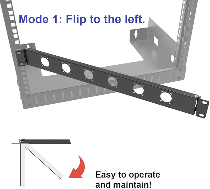 1U Hinged Rack Panel 6D XLR HDMI Audio Rack Mount Panel for 19 inches Rack Mount (6D)