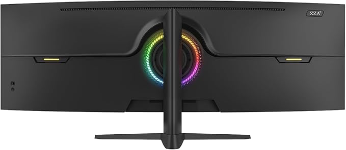 ZZA 49 Inch Ultrawide Curved Gaming Monitor, 120Hz, DQHD 5120x1440P, 1500R, Ultra-Wide 32:9 Screen, 1ms MPRT, HDR, FreeSync G-Sync Compatible, VESA Compatible, Height/Tilt Adjustable
