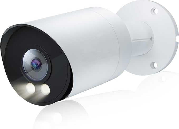 Real HD 8MP 4K PoE IP Full Color Night Vision Security Camera Outdoor, 2.8mm Wide Angle 105° FOV, H.265, Waterproof IP66, Metal Housing Bullet IP Camera, NDAA Compliant