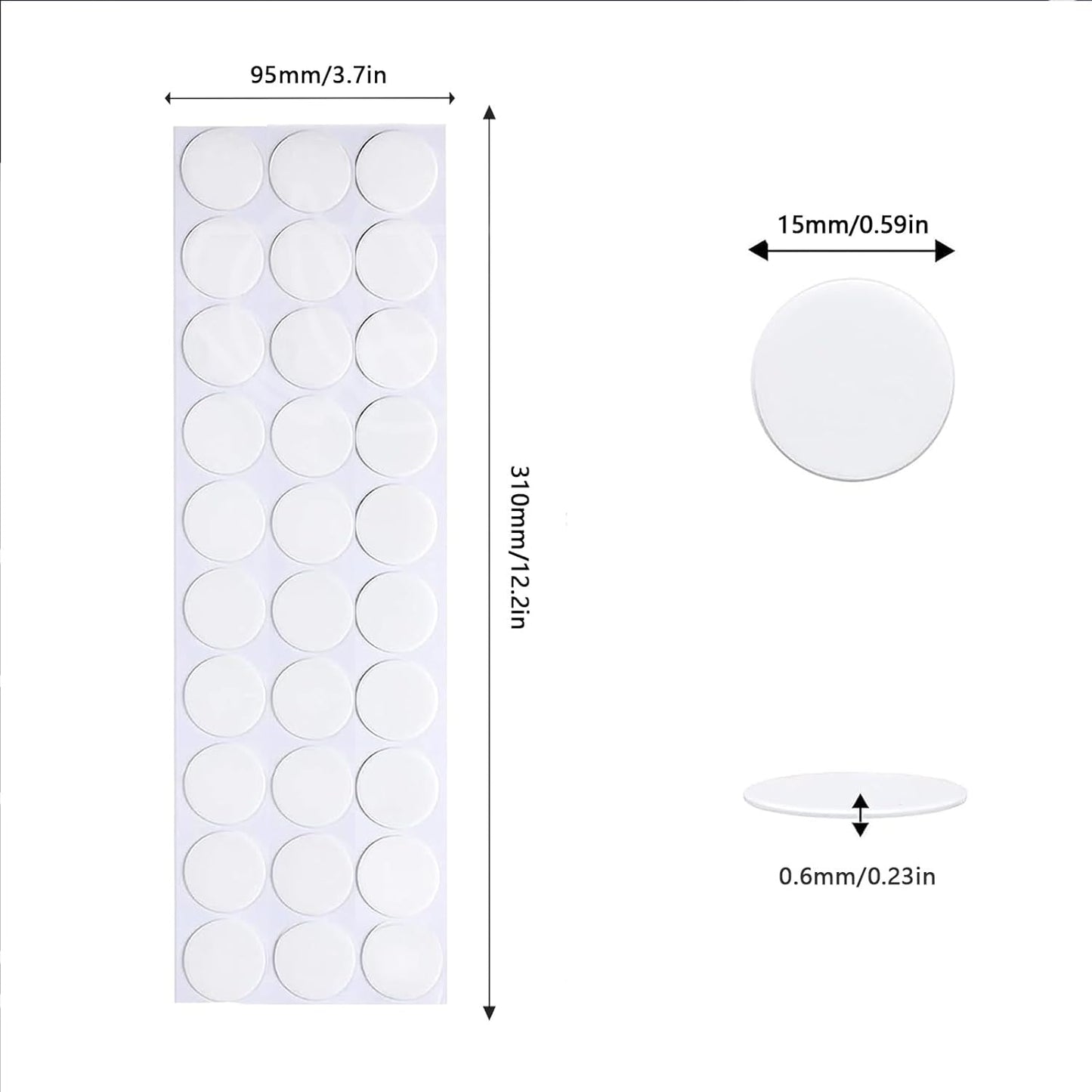 Adhesive Stick dots Two-Sided Sided Mounting Putty Stick Tack for Wall Hanging Crafts Balloons Festival Party Decorations,Clean Removable(0.59"*0.59"-600)