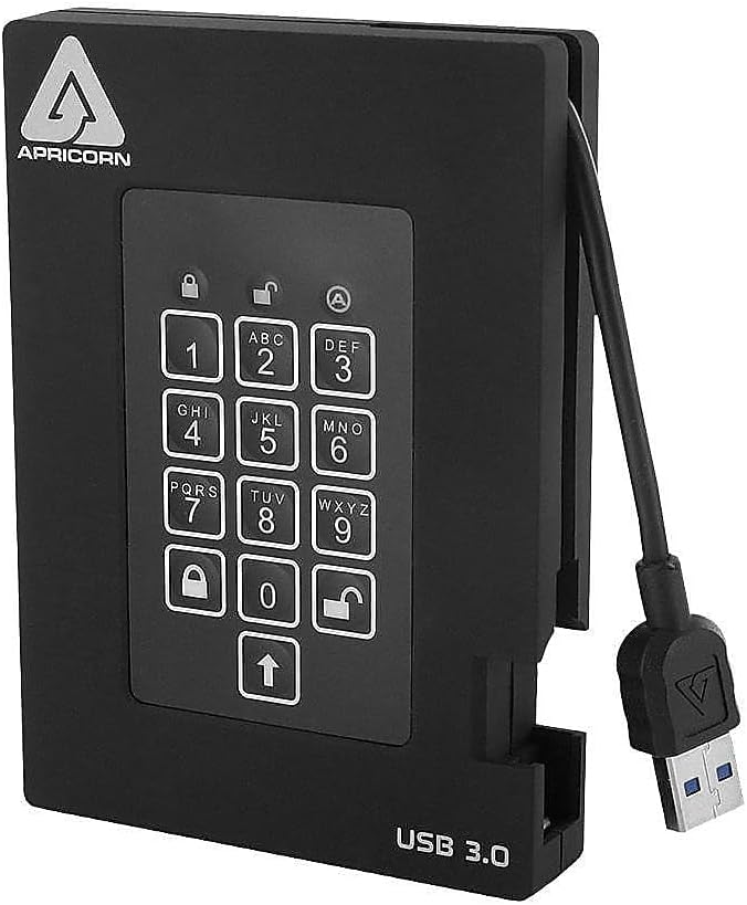 Aegis Fortress 2TB USB 3.0 External Hard Drive, Black