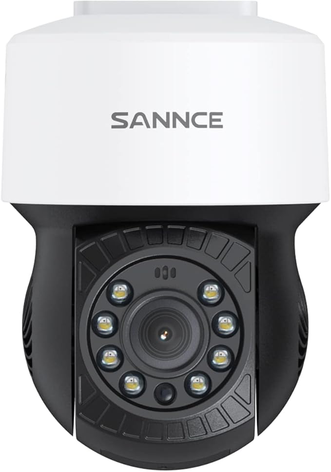 SANNCE 1080P PT Dome Camera, 2MP Pan/Tilt Outdoor Security Camera, 30M Night Vision for Analog CCTV Surveillance System, Remote Access, IP65 Waterproof, No Including Adapter