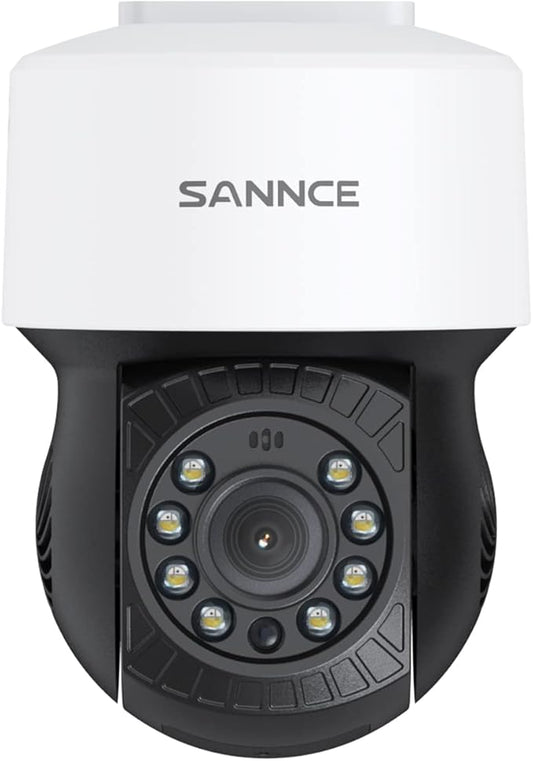 SANNCE 1080P PT Dome Camera, 2MP Pan/Tilt Outdoor Security Camera, 30M Night Vision for Analog CCTV Surveillance System, Remote Access, IP65 Waterproof, No Including Adapter