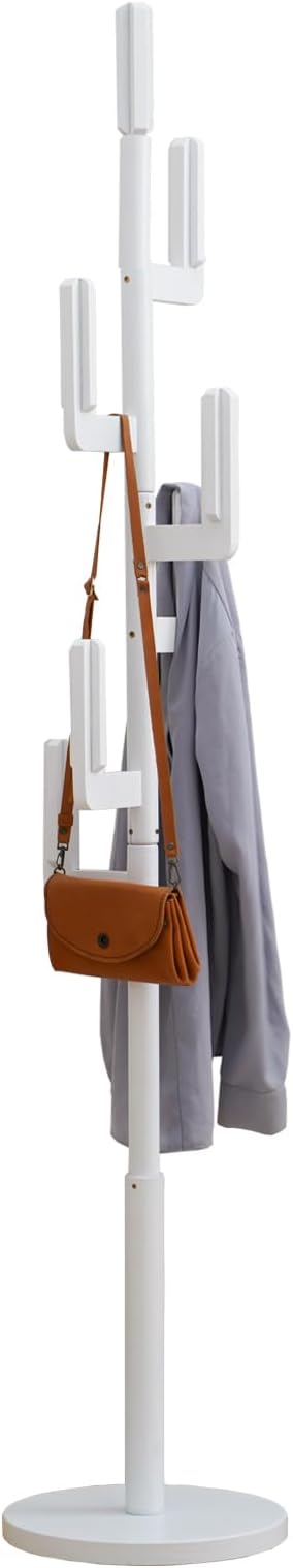 Bamboo Cactus Coat & Clothes Rack Stand, Standing Freestanding Clothing Racks with 6 Hooks for Adults & Kids, Heavy Duty Modern Entryway Living Room Bedroom Corner Coat Rack cactus-4