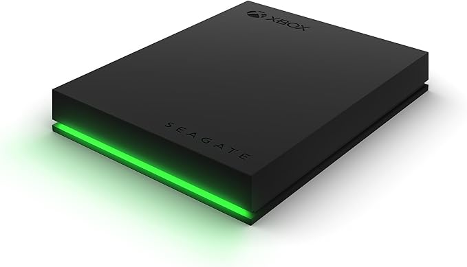Seagate Game Drive for Xbox 4TB External Hard Drive Portable HDD - USB 3.2 Gen 1, Black with built-in green LED bar , Xbox Certified, 3 year Rescue Services (STKX4000402)