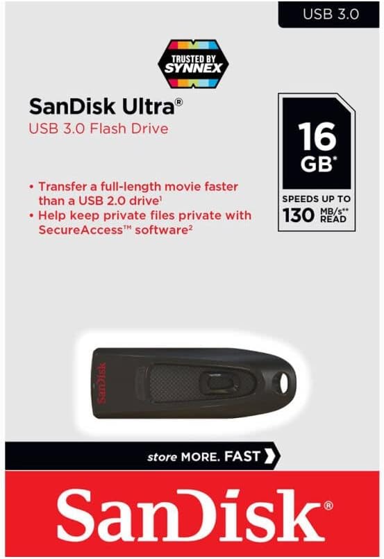 SanDisk 16GB Ultra 130MB/s USB 3.0 Flash Drive SDCZ48-016G Bundle with (1) GoRAM Black Lanyard (16GB, 5 Pack)
