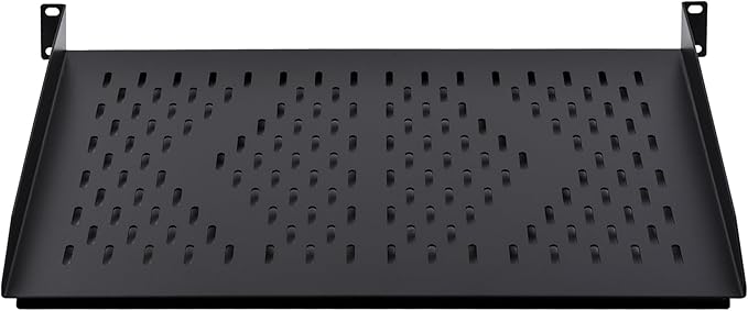 RackPath 1U Cantilever Universal Rack Shelf - 14in Deep – Rackmount Shelf for 19’’ AV/Network Equipment Racks – 55lbs Capacity - 2Pack