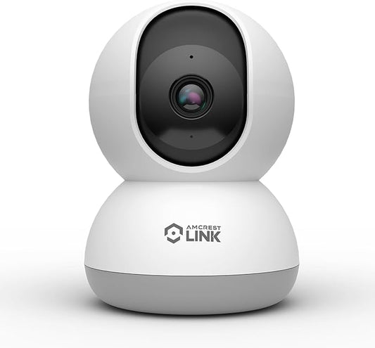 Amcrest Link 4MP WiFi Camera Indoor, Human Detection, Motion-Tracking, w/ 2-Way Audio, Pan/Tilt Wireless IP Camera (Wired Power), 30ft Night Vision, Built in Siren, AL-P401W
