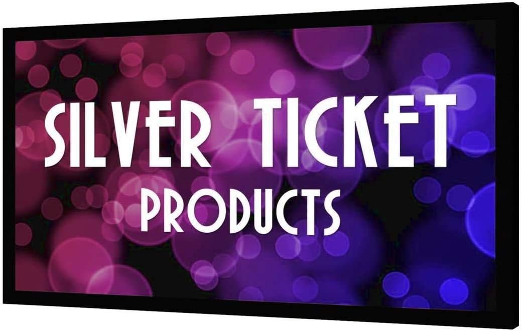 Silver Ticket Products STR Series 6 Piece Home Theater Fixed Frame 4K / 8K Ultra HD, HDTV, HDR & Active 3D Movie Projection Screen, 16:9 Format, 100" Diagonal, High Contrast Material STR-169100-HC