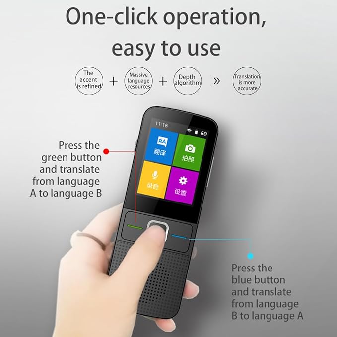 Language Translator Device, Portable Instant Translator Device Supports WiFi/Bluetooth/Offline Two-Way Real-Time Online 137 Languages Smart Language Translator for Travel Business Learning 25 Upgraded