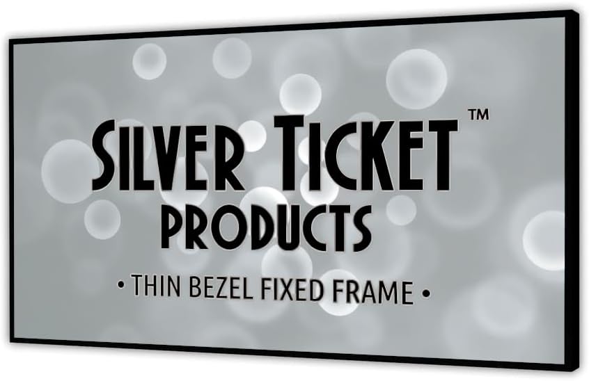 Silver Ticket Products S7 Series 6 Piece Thin Bezel Home Theater Fixed Frame 4K/8K Ultra HD, HDTV, HDR & Active 3D Projection Screen, 16:9 Format, 110" Diagonal, UST ECLIPSE Material S7-169110-ECLIPSE