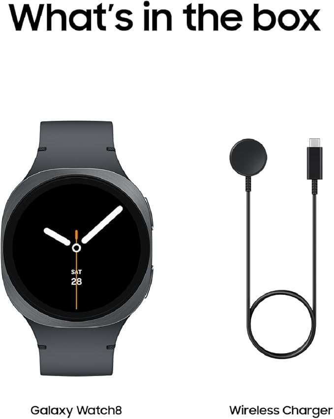 Samsung Galaxy Watch 8 (2025) 40mm Bluetooth Smartwatch, Cushion Design, Fitness Tracker, Sleep Coaching, Running Coach, Energy Score, Heart Rate Tracking, Graphite [US Version, 2 Yr Warranty]