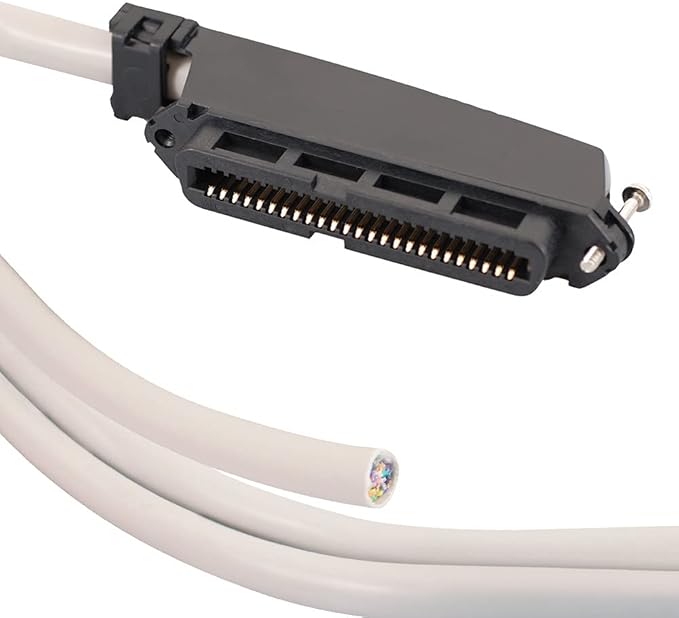 ICC Female to Open End 25-Pair Telco Cable 15ft - Cat3 24AWG, 100% Solid Pure Copper, Gray Riser CMR Cable with 90-Degree 50-Pin Telco Connector for Voice and Low Data PBX Applications, 15 Feet