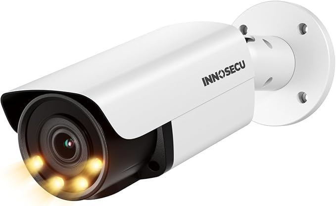 UltraHD 12MP AI IP PoE Camera @30fps, IP67 Outdoor Bullet Security Camera, Face Detection, Human and Vehicle Detection, Smart Dual Light Color Night Vision, Built-in Mic, 4mm Lens, INB12HD56A
