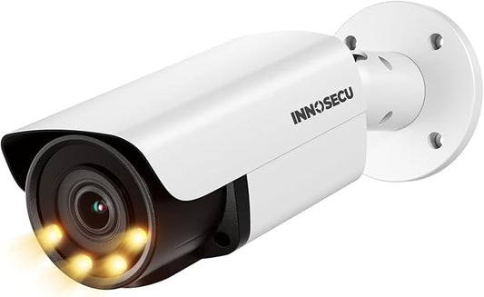 UltraHD 12MP AI IP PoE Camera @30fps, IP67 Outdoor Bullet Security Camera, Face Detection, Human and Vehicle Detection, Smart Dual Light Color Night Vision, Built-in Mic, 4mm Lens, INB12HD56A