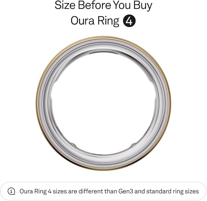 Oura Ring 4 - Gold - Size 12 - Size Before You Buy