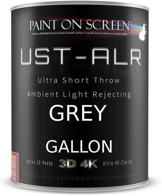 Projector Screen Paint with Ambient Light Rejection | UST Projector Screen Paint For Picture Perfect 1080 HD and 4K UHD Clarity in High Ambient Light Spaces | Matte Gray, 1 Gallon