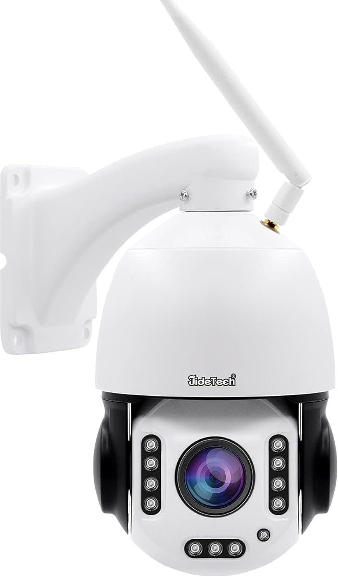 JideTech P2-Plus 20X 5MP PTZ WiFi Outdoor Security Camera | 360° Pan-Tilt-Zoom with 400ft Night Vision, Human Auto Tracking, 2-Way Audio, IP66 Waterproof | Compatible with Blue Iris, NVR, PC Browsers