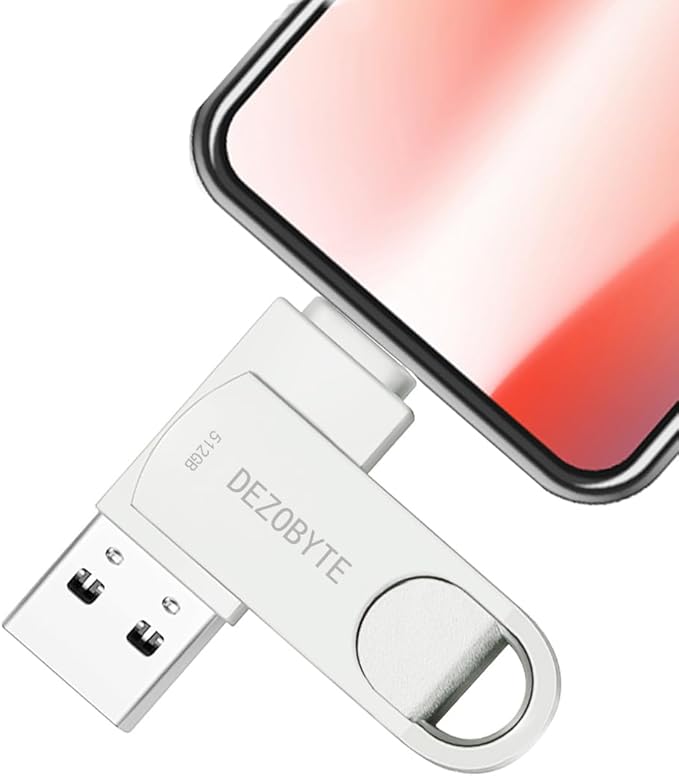 512GB Flash Drive Phone Photo Stick Thumb Drive Compatible i Phone Android USB C and PC Silver