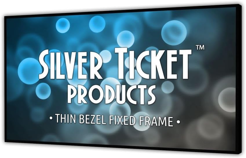 Silver Ticket Products S7 Series 6 Piece Thin Bezel Home Theater Fixed Frame 4K/8K Ultra HD, HDTV, HDR & Active 3D Projection Screen, 16:9 Format, 150" Diagonal, Grey Material S7-169150-G