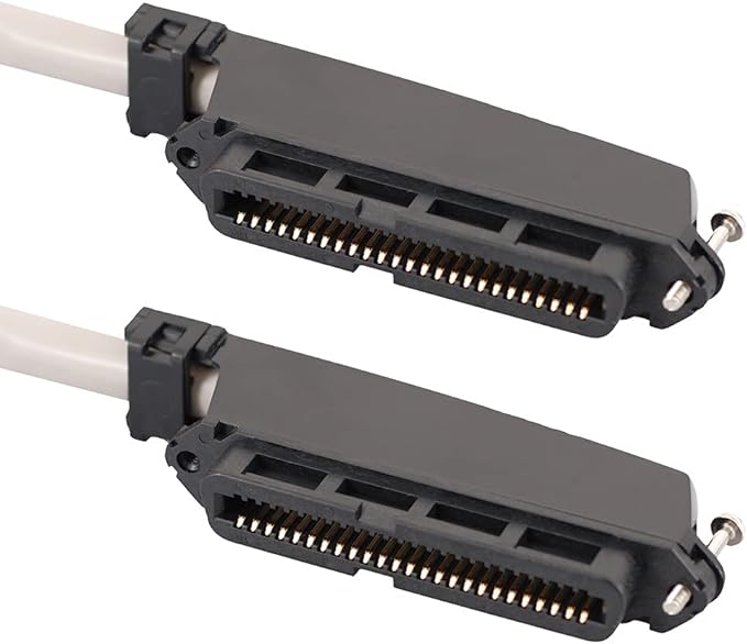 ICC Female to Female 25 Pair Telco Cable 5ft - Cat3 24AWG, 100% Solid Pure Copper, Gray Riser CMR Cable with 90 Degree 50 Pin Telco Connector for Voice and Low Data PBX Applications, 5 Feet