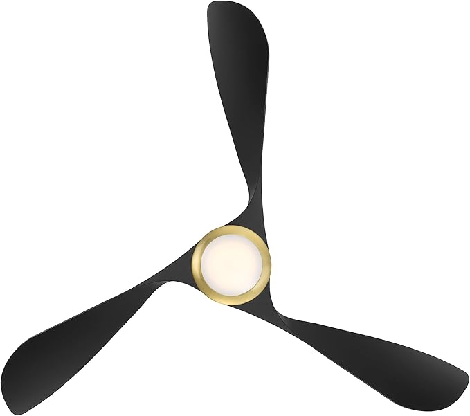 WAC Lighting Swirl 3-Blade Aluminum Smart Ceiling Fan in Soft Brass/Matte Black