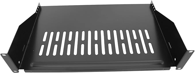 Server Rack Shelf-Universal Vented Rack Mount Cantilever Tray for 19" Network Rack & Cabinet - Heavy Duty Steel - Weight Capacity 95lb-2U H 16" D/ 2 Pieces Packaging GLOBALRACK (2U16, 2U16)