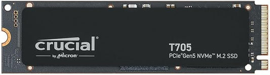 Crucial T705 PCIe Gen5 NVMe 4TB SSD, Up to 14,100MB/s, TLC NAND, Intel & Ryzen Compatible, for Hardcore Gaming & High-Speed Storage, Solid State Drive, Includes 1Mo Adobe CC – CT4000T705SSD3