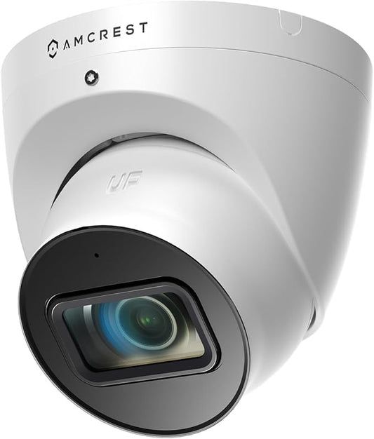 Amcrest Analog 4K Outdoor Security Camera, Turret 8MP @15fps CCTV-Coax-BNC, 65ft Night Vision, 125° Angle, Built-in Mic, White (AMC4KDM28-W-V3), (Not an IP Camera) DVR Required, Not Included