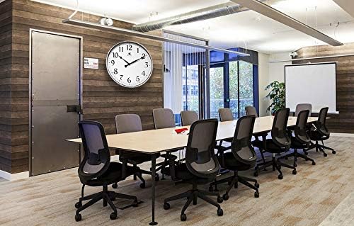 Infinity Instruments Large 18 inch Round Non-Ticking Silent Battery Operated Easy to Read Clock for Office, Classroom, School, Silver
