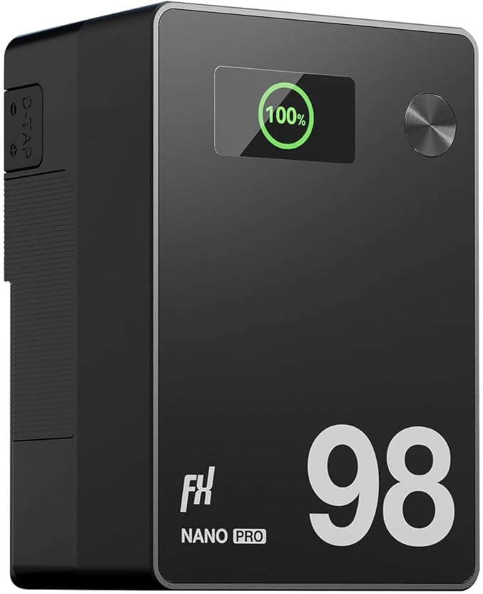 FXLION V Mount Battery Nano Pro, 98Wh/ 6800mAh V Mount Battery with PD 100W Fast Charging, 3 USB-C, 2 D-Tap and 1 USB-A Ports, Compatible with Camera, Camcorder, LCD Light, Film Light and Drone