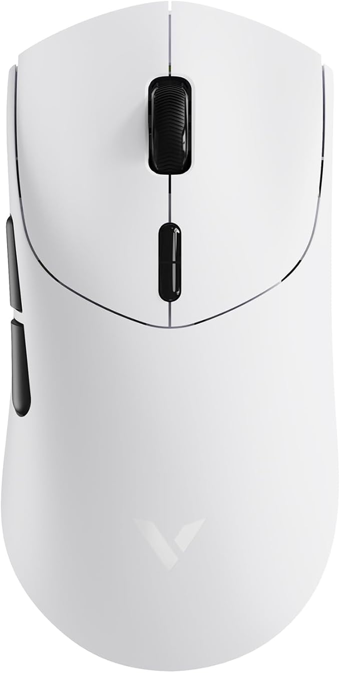 Rapoo VT7 Wireless Gaming Mouse, True 8K Wireless Polling Rate, 53g Lightweight, Up to 750 Hr Battery, Nordic nRF54L15 MCU, 100-Million Mechanical Switch, 10 Programmable Buttons, White