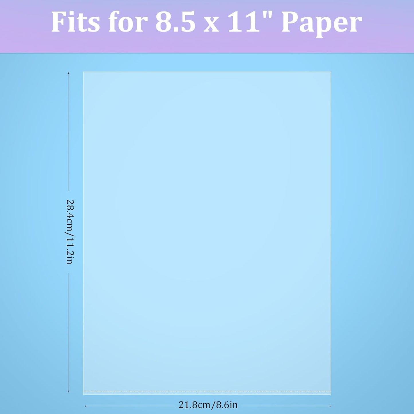 50 Pack No Holes Sheet Protectors 8.5 x 11 Inch Letter Size Page Protectors for Documents, Prints, Top Loading Heavyweight Clear View Plastic Sleeves for Papers, Artworks, Photos
