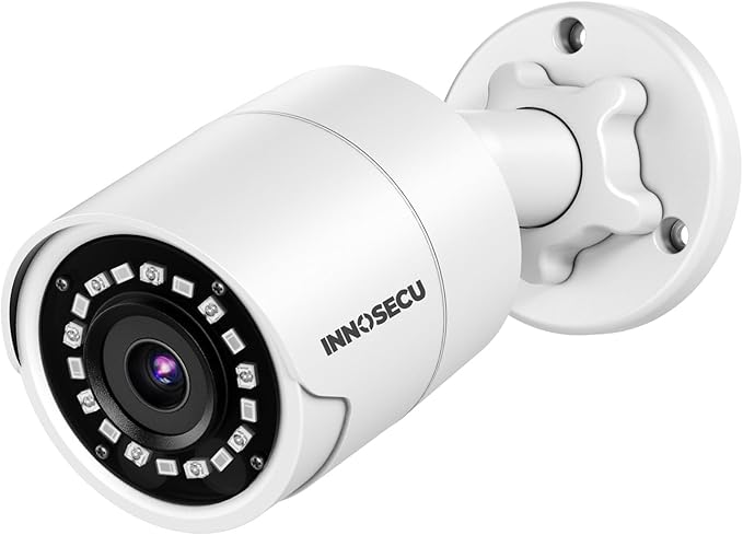 IP PoE Camera 4MP, Outdoor Indoor Bullet Security Surveillance Camera, Waterproof IP6, Built-in Mic, 2.8mm Lens Wide Angle 110°, Motion Detection, Human/Vehicle Detection, INB4FR38F (White)