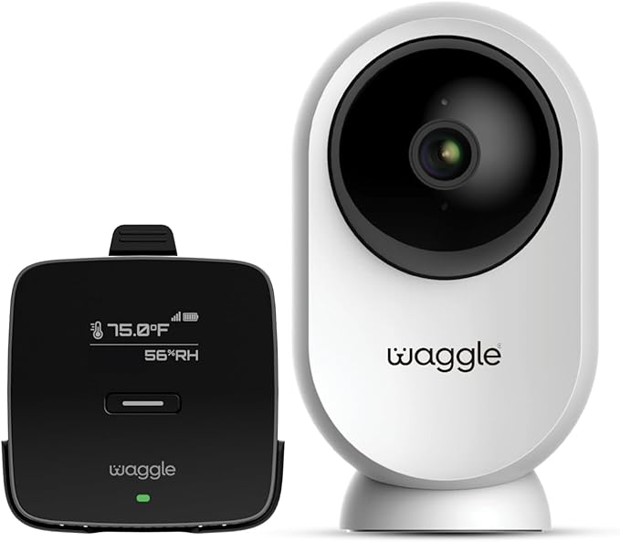 Waggle Dog Temperature Monitor & Pet Camera Bundle for RVs - Portable WiFi Cam (128GB) with Motion Alert & Remote Access | Watch Pets While Travelling
