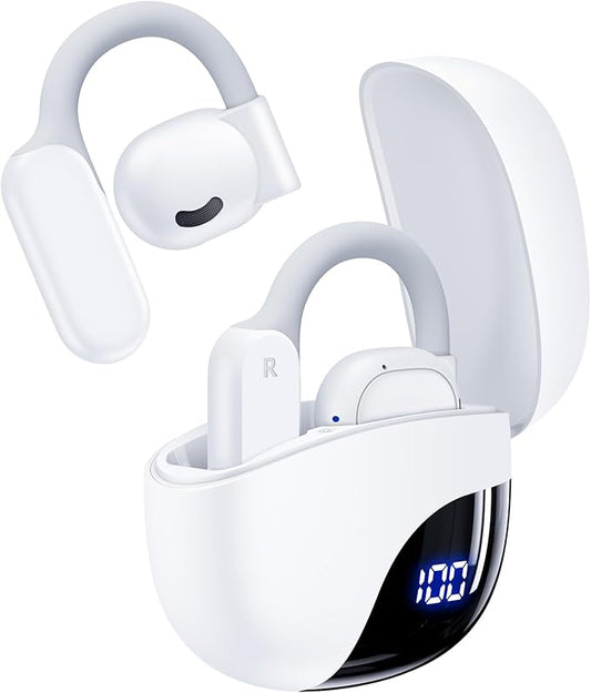 AI Translation Earbuds Real Time 164 Languages 80H Playtime Translator Ear Buds Audifonos Traductores Inglés Español Wireless Earphones Bluetooth Headphones for Travel Business Meeting Learning White