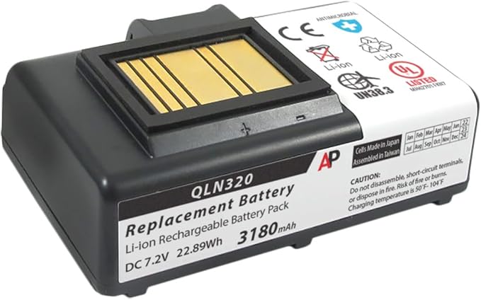 Artisan Power Replacement Battery for Zebra Printer Models QLn320 QLn220 (HC), ZQ500, ZQ510, ZQ520, ZQ610, and ZQ620 Mobile Printers - Rechargeable Lithium Ion Battery 3180 mAh for Max Life
