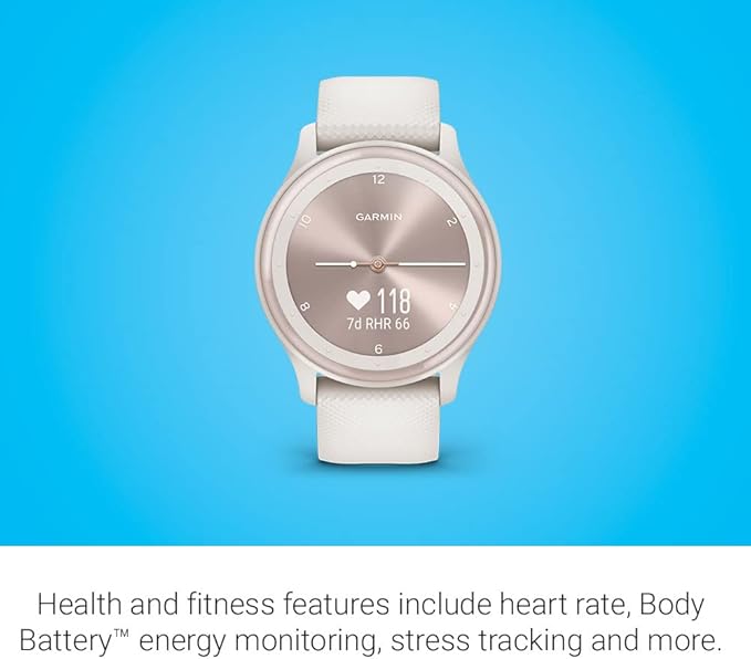Garmin G010-N2566-01 Vivomove Sport 40mm Touchscreen Hybrid Health and Wellness Smartwatch, Ivory - Certified (Renewed)